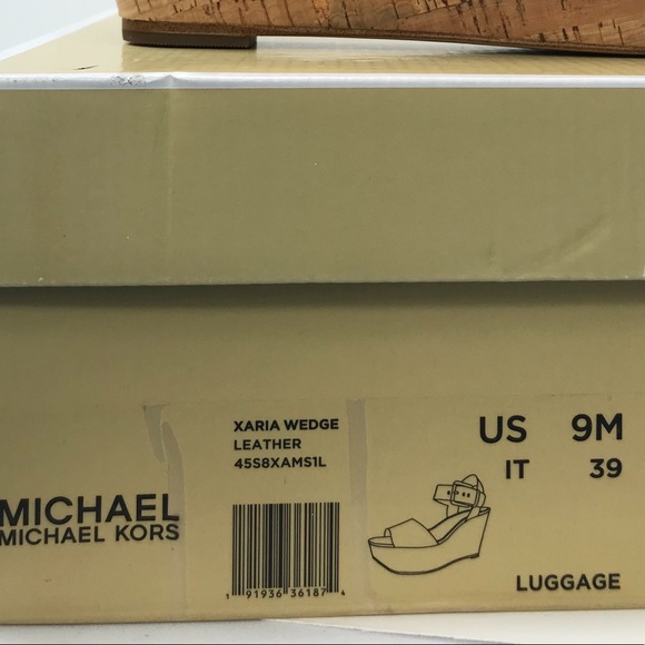 Michael Kors Xaria Wedge Leather Brown Luggage W - Picture 8 of 8